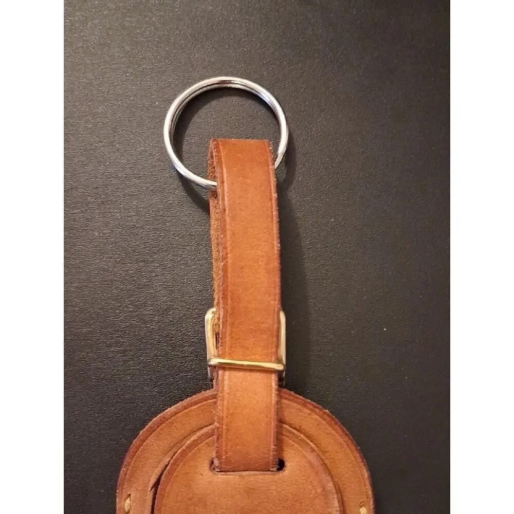 Authentic Louis Vuitton Vachetta Leather Tag Key Ring Accessory